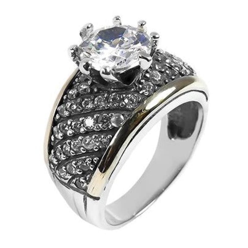 Anillo Oro y Plata solitario completo piedras colombiano - Metalli - 7 - Perfumisimo